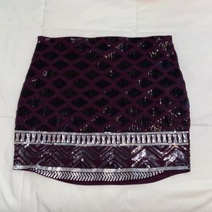 Express Sequin Mini Skirt